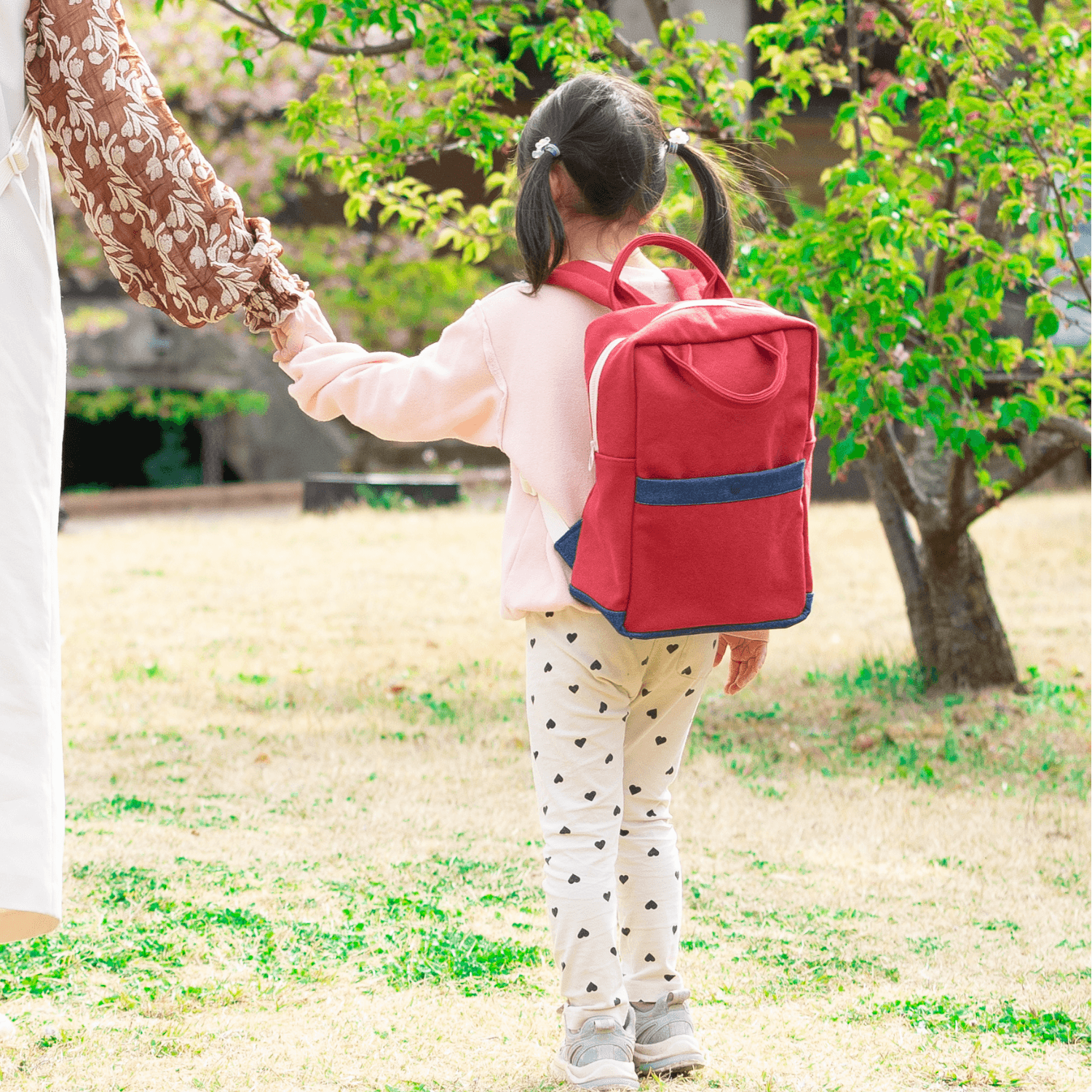 3～4歳くらいから使える！洗える帆布×岡山産デニムのキッズリュック＊ピンク | 10枚目